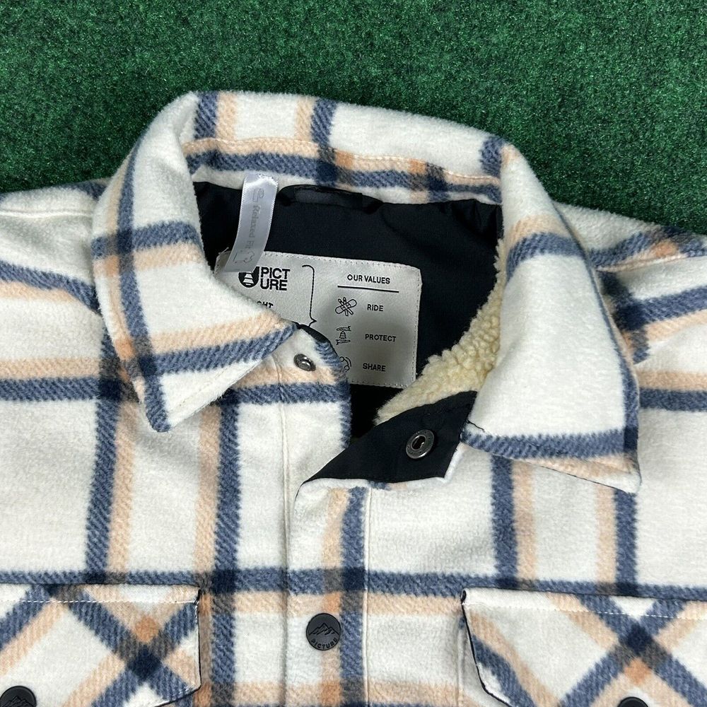 Picture‎ Organic Clothing Womens Medium Plaid Fleece Lined Snap Button Jacket - Picture 6 of 15